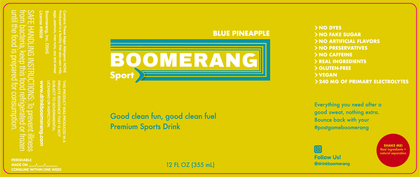 BOOMERANG Blue Pineapple - For 2/13/26 ATX Local Delivery