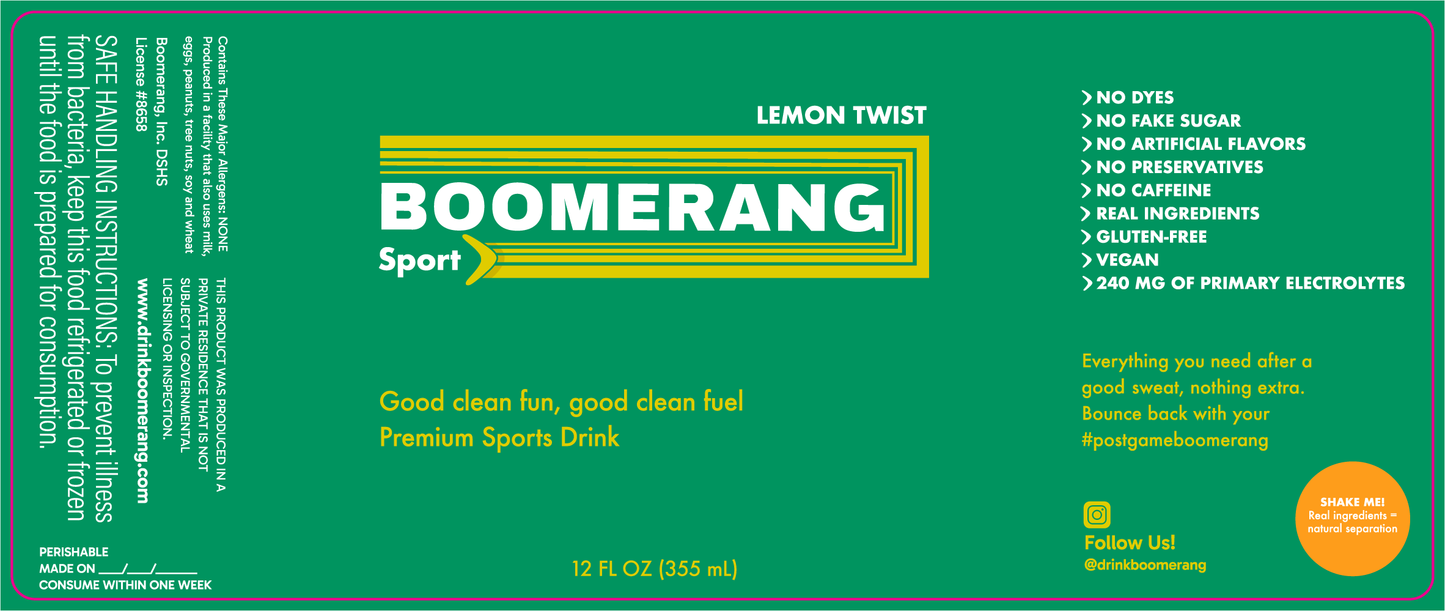 BOOMERANG Lemon Twist - For 2/13/26 ATX Local Delivery