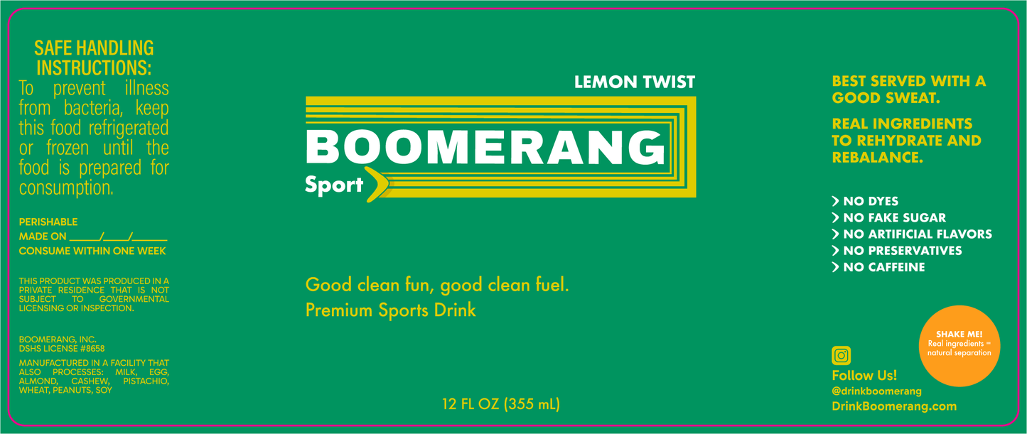BOOMERANG Lemon Twist - For 6/5/26 ATX Local Delivery or Pickup