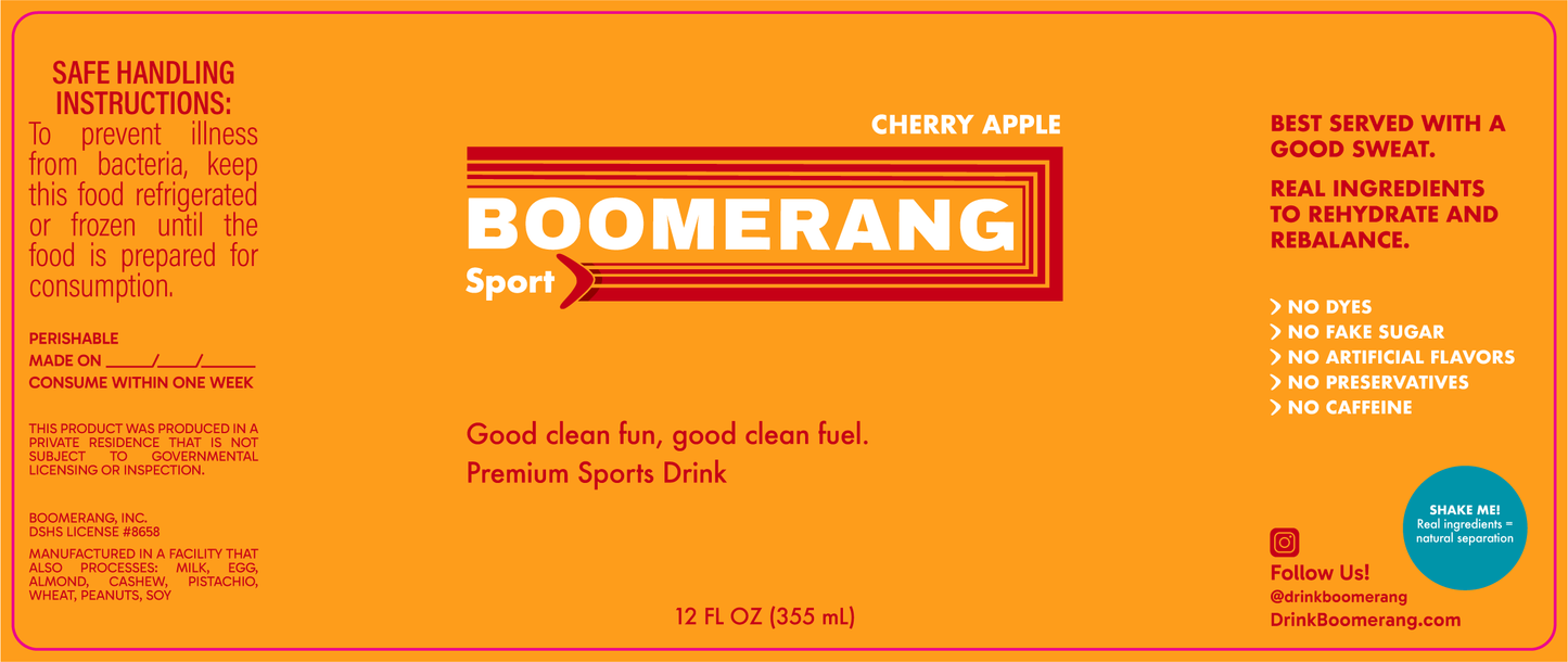 BOOMERANG Cherry Apple - For 6/5/26 ATX Local Delivery or Pickup